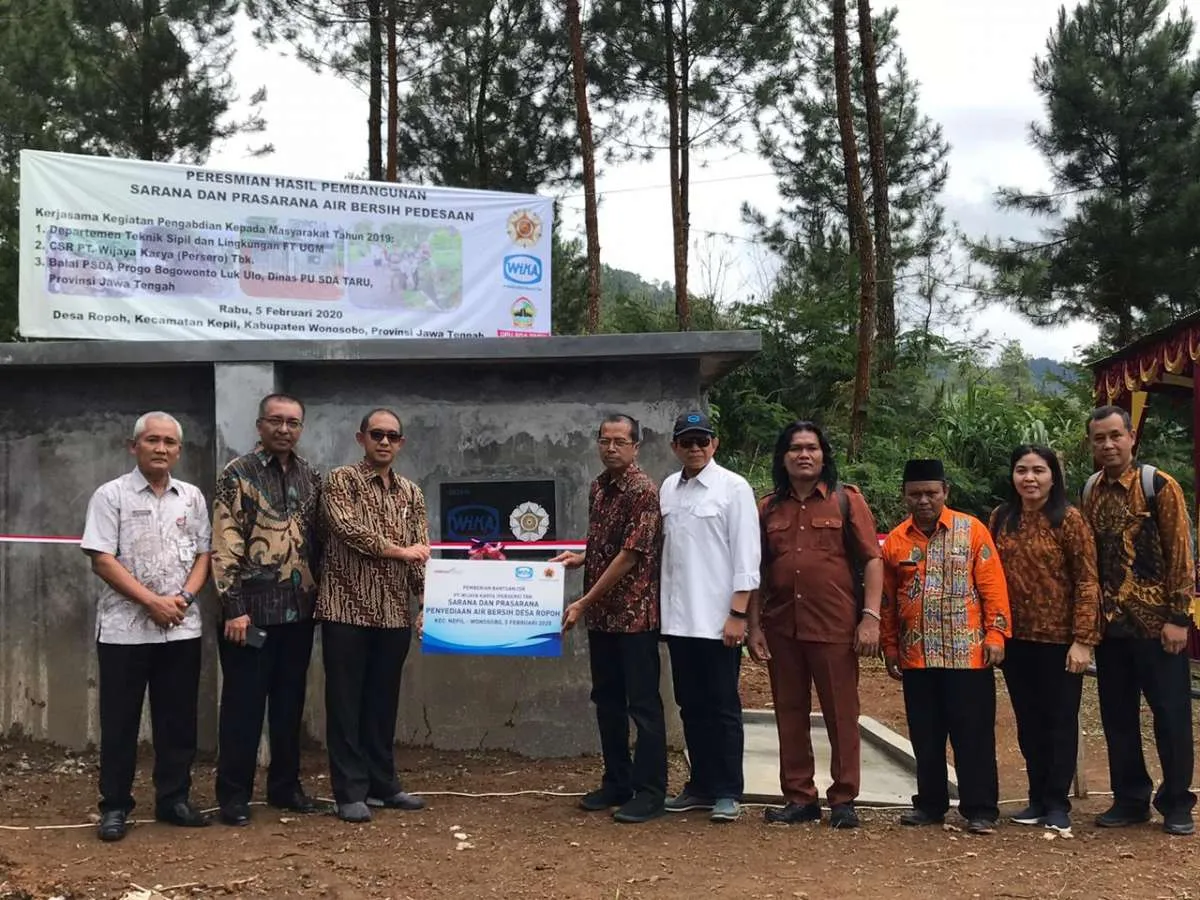 Sinergi WIKA-UGM Yogyakarta Bangun Sarana dan Prasarana Air Bersih di Ropoh, Wonosobo