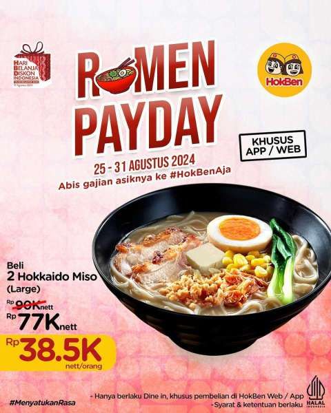 Promo HokBen Payday 25-31 Agustus 2024