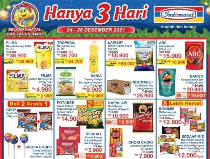 Promo JSM Indomaret 24-26 Desember 2021, Diskonan Akhir Pekan!