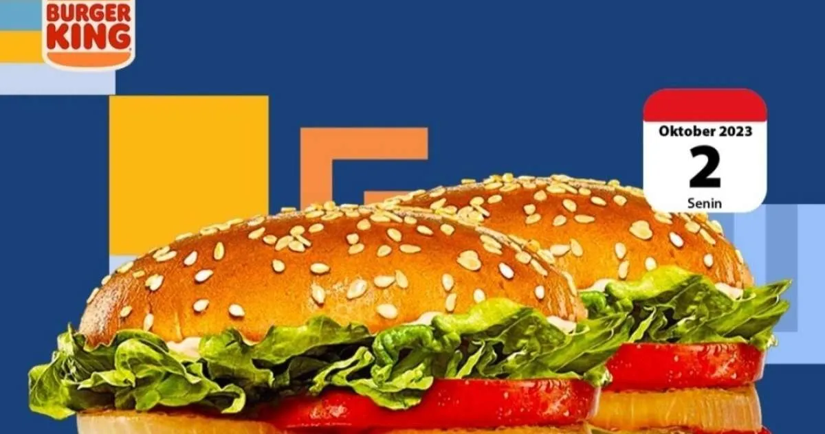 Promo Burger King Spesial HUT Bank Mandiri 25, 2 Cheese Whopper Jr. Hanya Rp 25.000