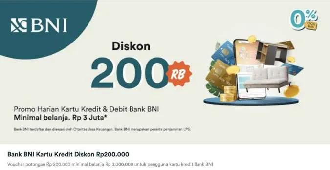 Promo Dekoruma, Belanja Pakai Kartu Kredit BNI Diskon Rp 200.000