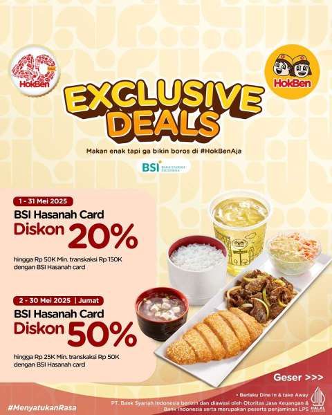 Promo HokBen Bulan Mei 2025 dengan Bank BSI