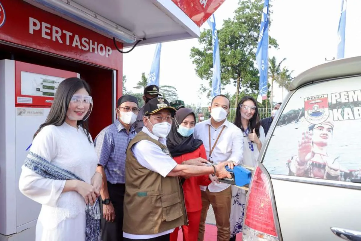 Peresmian Pertashop Pertamina di Desa Buko Poso, Way Serdang, Mesuji