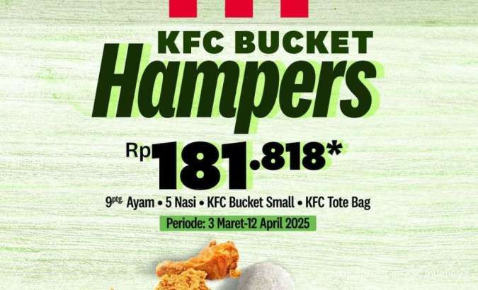 Promo KFC Hampers Harga Spesial 9 Ayam + 5 Nasi + Tote Bag, hingga 12 April 2025