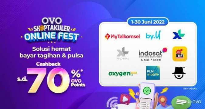 Promo OVO Shoptakuler Juni 2022, Beli Pulsa dan Bayar Tagihan Cashback 70%