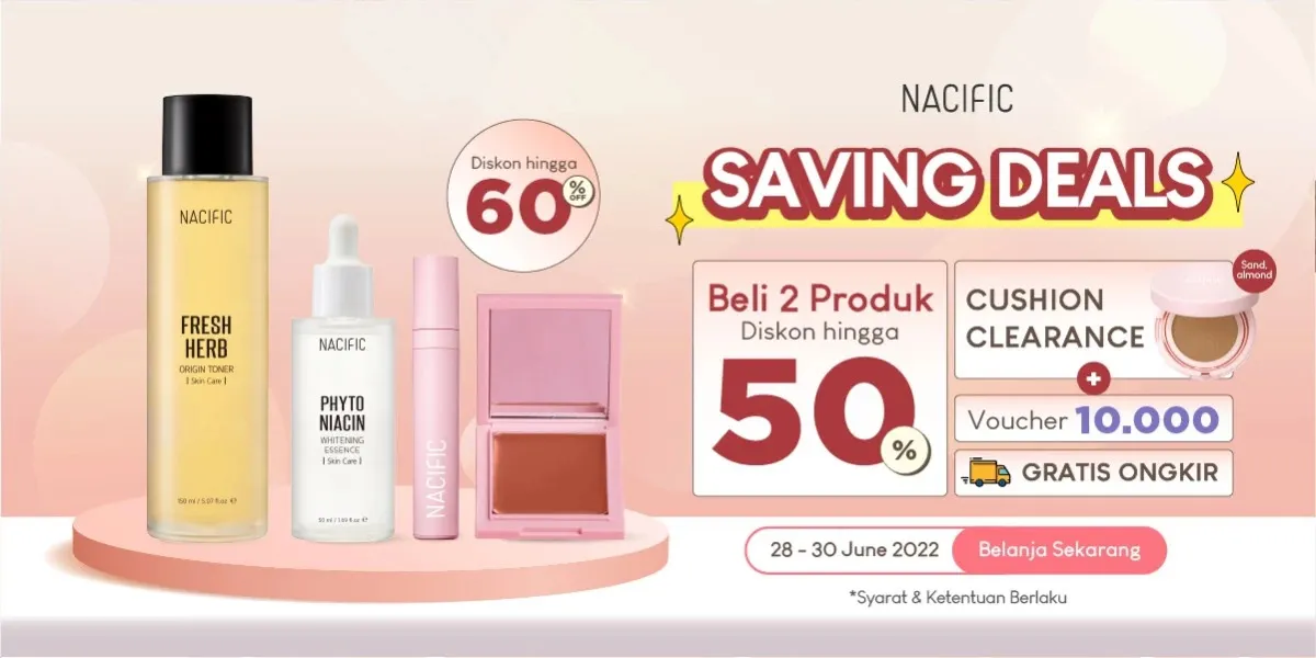 Promo Nacific Saving Deals, Aneka Skincare & Makeup Diskon s/d 60% hingga 30 Juni