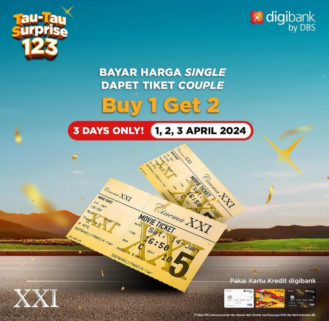 Promo Cinema XXI Buy 1 Get 2 edisi 3 hari