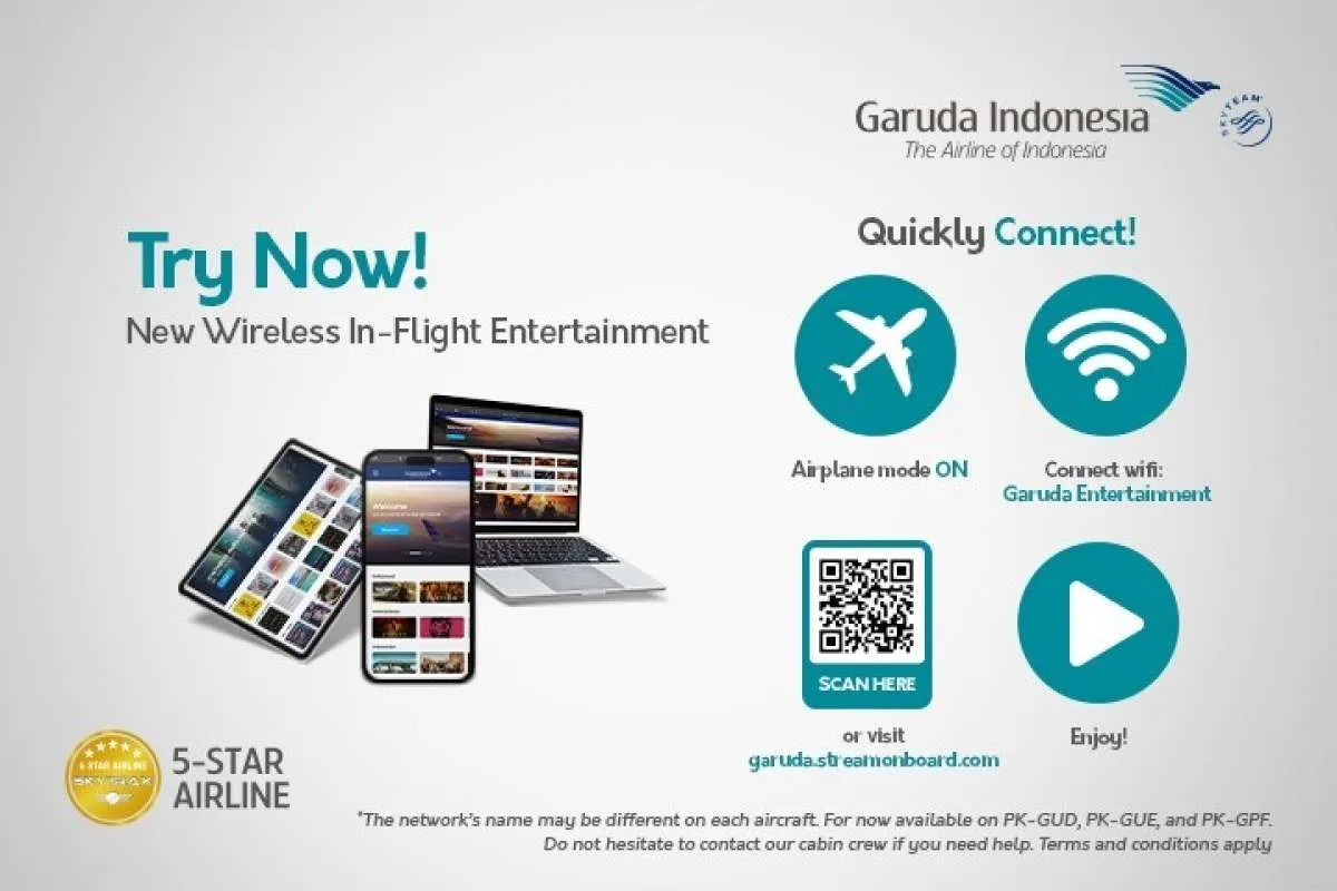 MetraMediaHub dan Garuda Indonesia Hadirkan Layanan Wireless In-Flight Entertainment 