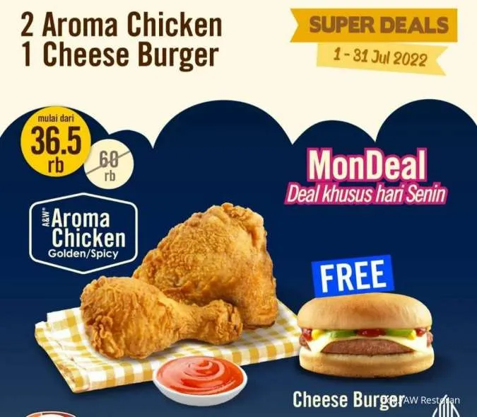 Promo A&W Restoran Monday Deal Juli 2022