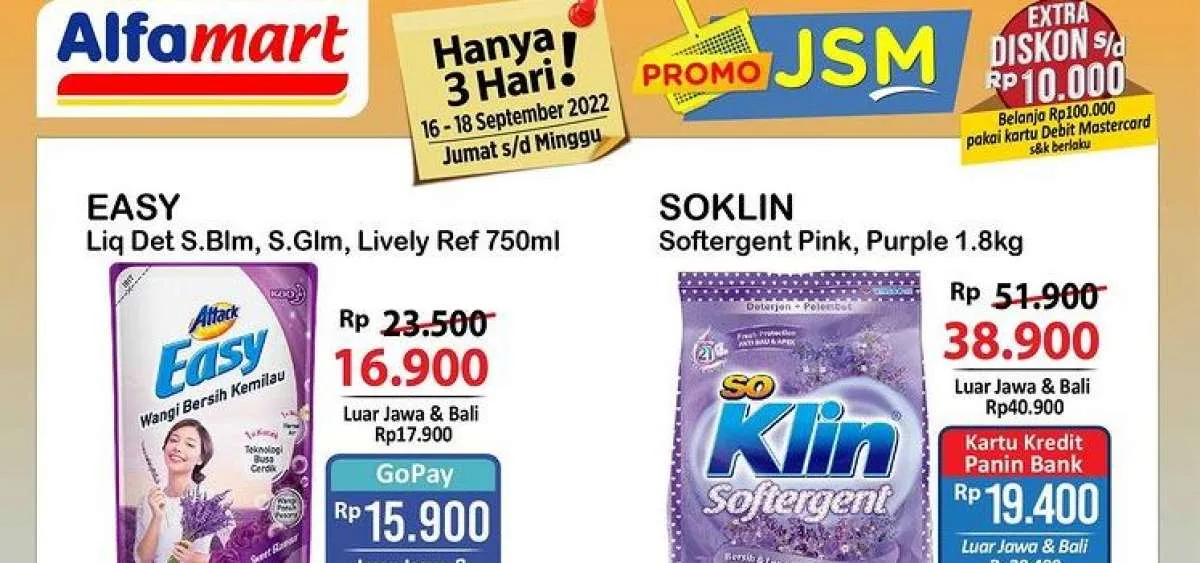 Promo JSM Alfamart sampai Minggu 18 September 2022, Belanja yang Lebih Murah