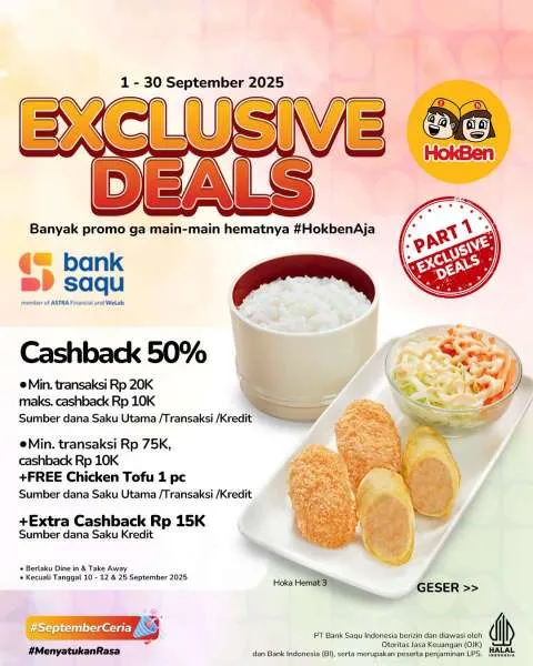 Promo HokBen x Bank Saqu September 2025