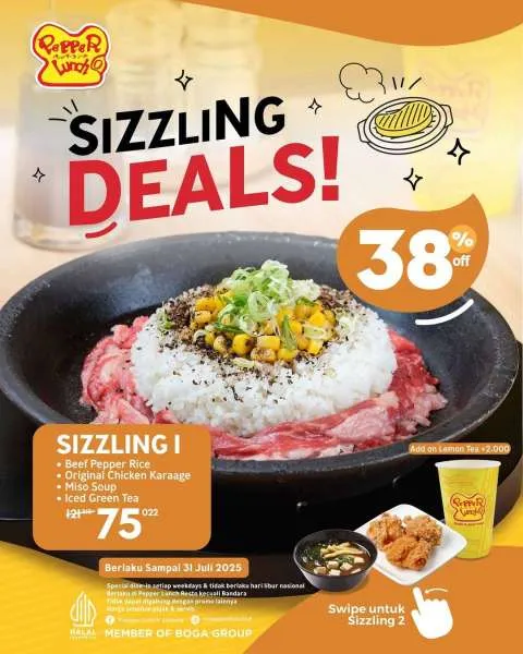 Promo Pepper Lunch Sizzling Deals Diskon 38%