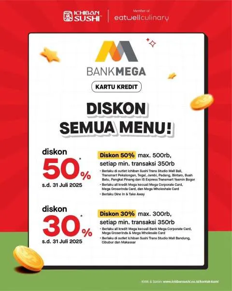 Promo Ichiban Sushi dengan Bank Mega