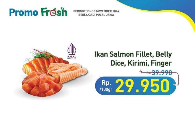 Promo JSM Hypermart 15-18 November 2024, Ikan Salmon Fillet Diskon Rp 10.000