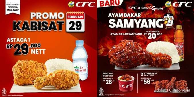 CFC Indonesia Paket Promo Tahun Kabisat Rp 29.000 hingga Ayam Bakar Samyang