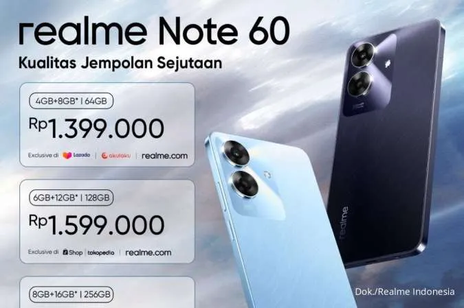 Realme Note 60 HP Murah Harga Rp 1 Jutaan, Punya Fitur Ala Dynamic Island di iPhone