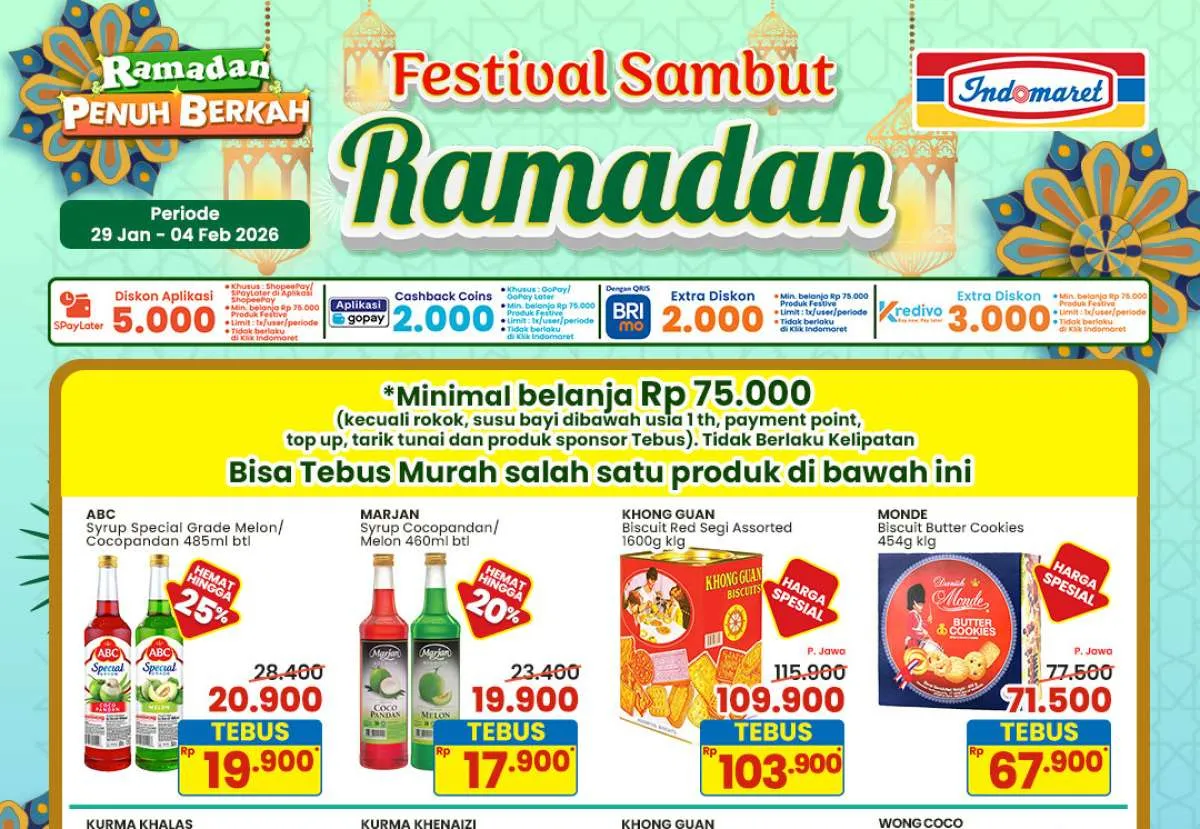 Promo Indomaret Sambut Ramadan Sampai 4 Feburari 2026, Ada Tebus Murah!