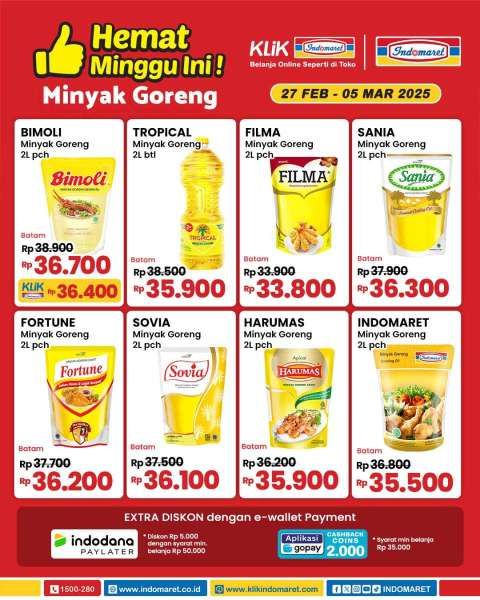 Promo Minyak Goreng di Indomaret 27 Februari-5 Maret 2025