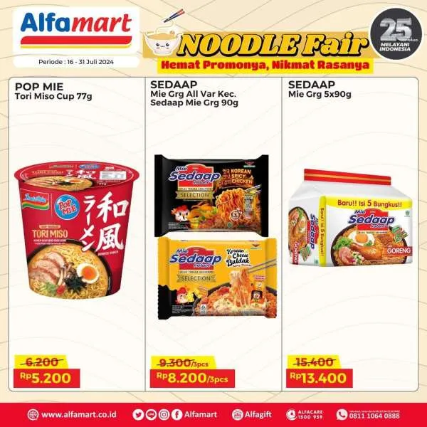 Promo Alfamart Noodle Fair Periode 16-31 Juli 2024