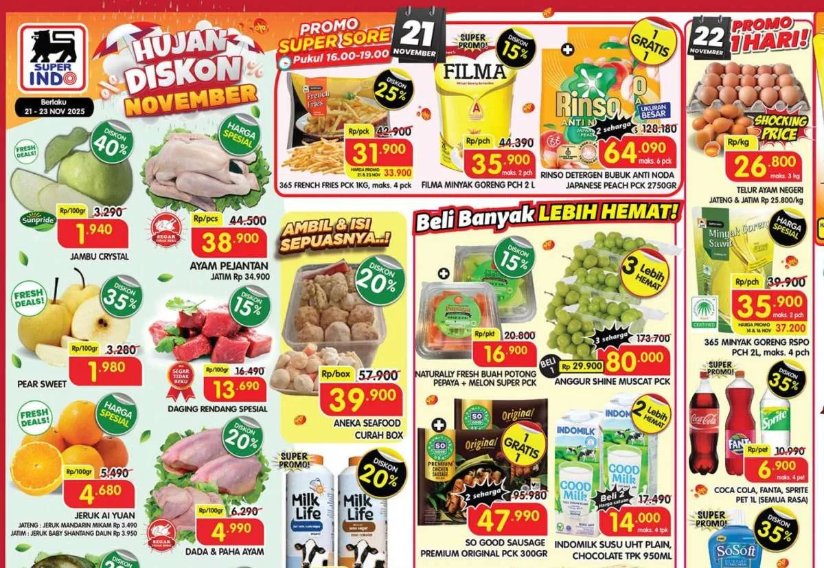 Promo JSM Superindo 21-23 November 2025, Minyak Goreng & Deterjen Hemat