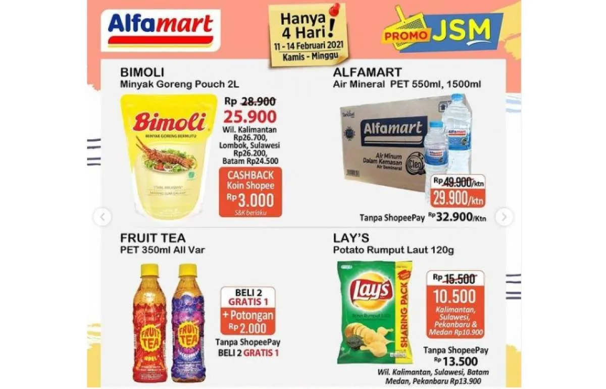  Promo JSM Alfamart 11-14 Februari 2021, diskon weekend terbaru! 