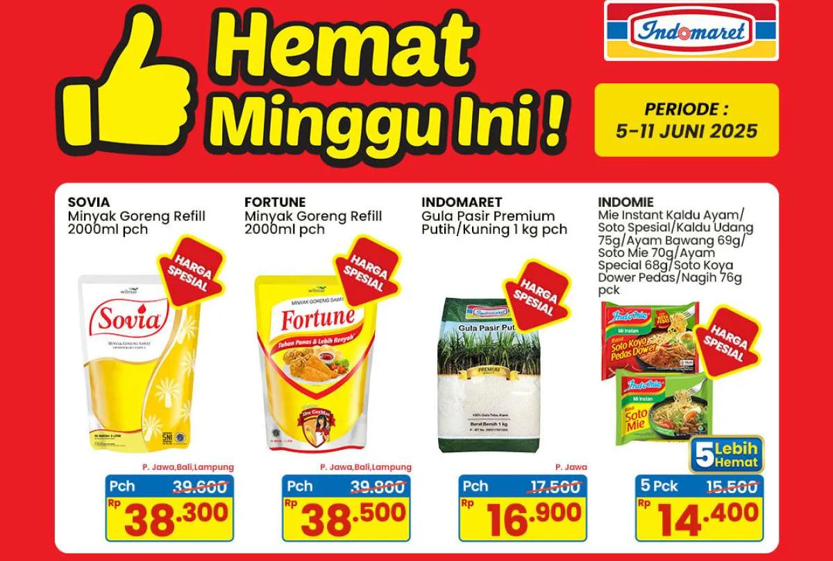 Promo Indomaret 5-11 Juni 2025, Belanja Minyak Goreng dan Gula Pasir Harga Spesial 