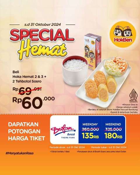 Promo HokBen Oktober 2024 dengan Potongan Harga Tiket Masuk Dufan