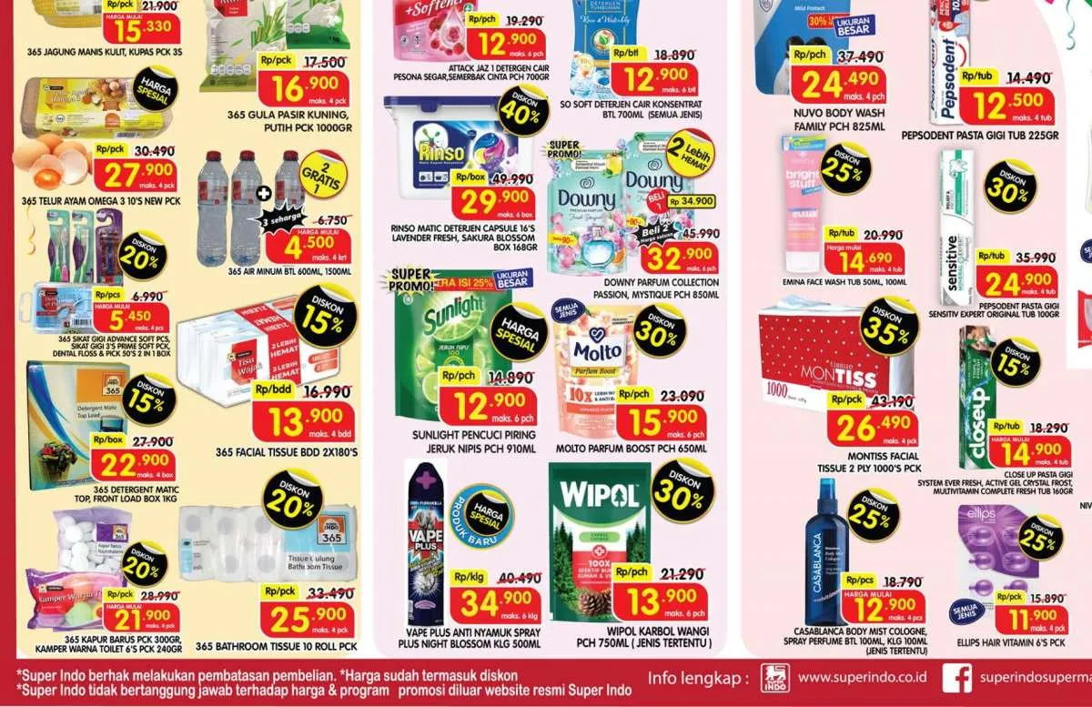Promo Deterjen & Sabun Mandi Alfamart-Indomaret, Tip Top & Superindo Weekend Desember