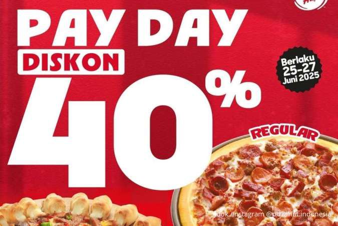 Promo Pizza Hut Payday 25-27 Juni 2025 dengan BCA, 2 Pizza Spesial Diskon sampai 40%
