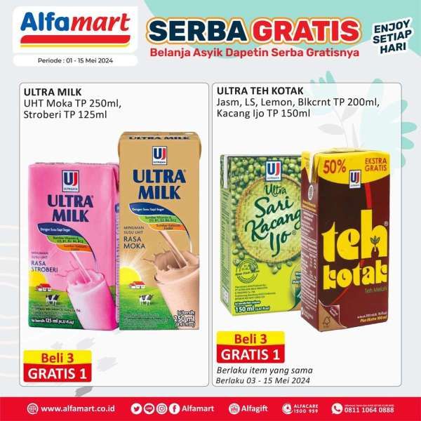 Promo Alfamart Serba Gratis Periode 1-15 Mei 2024