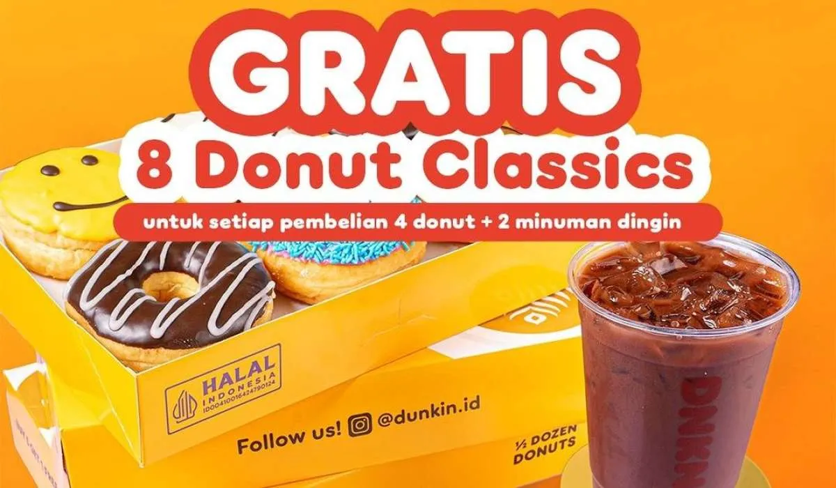 Promo Dunkin 3-5 Juli 2024 Gratis 8 Donut untuk Umum, Berlaku di Outlet Tertentu Ini