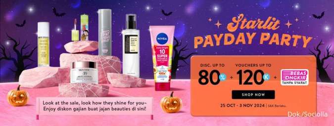 Promo Sociolla Payday Party sampai 3 November 2024, Skincare Korea Diskon hingga 80%