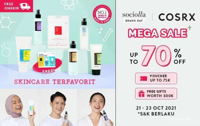 Promo Skincare COSRX di Sociolla, Diskon s/d 70% + Voucher Diskon 20% untuk New User