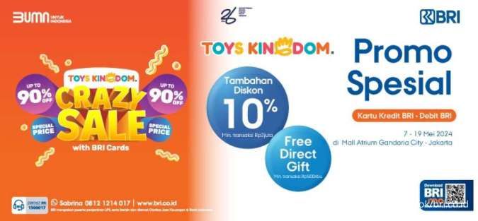 Promo Kartu Kredit BRI Mei 2024 di Toys Kingdom Diskon 10%