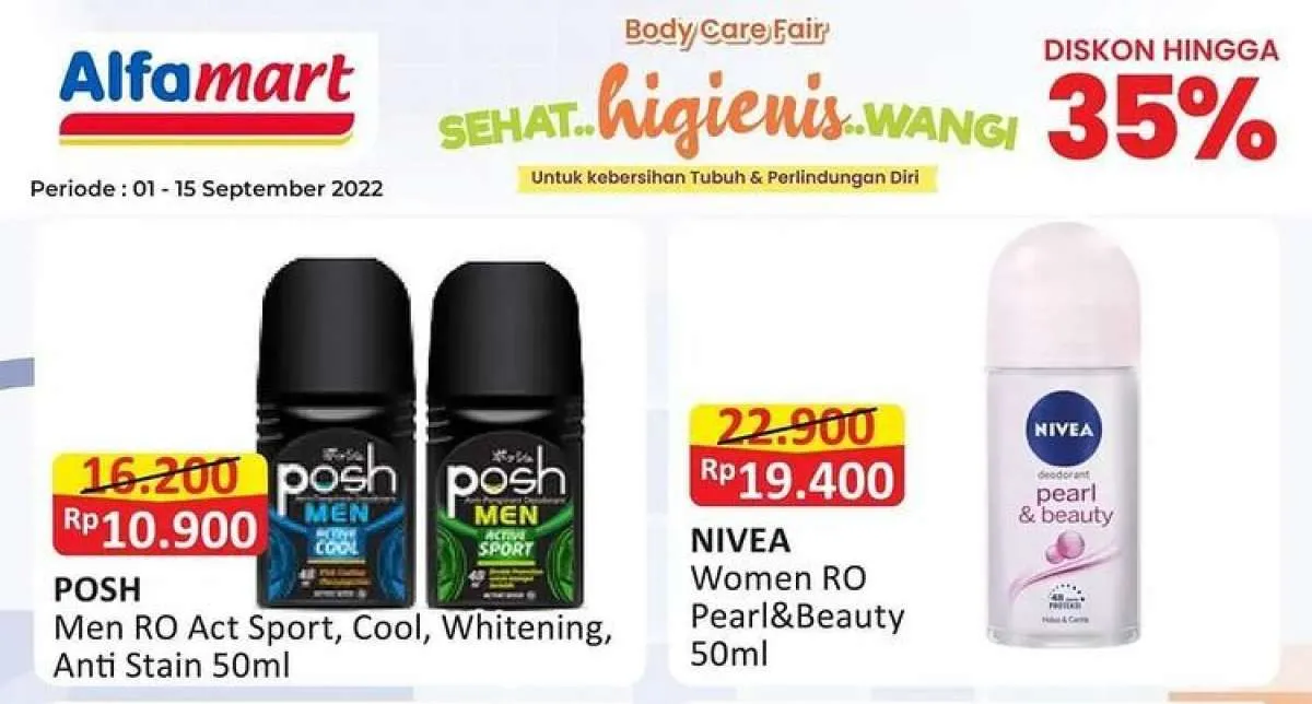 Promo Alfamart di 12 September 2022, Diskon 35% untuk Produk Perawatan Tubuh