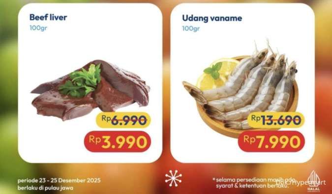 Promo Hypermart Weekday 23-25 Desember 2025, Udang Kupas-Vaname Diskon Rp 16.000