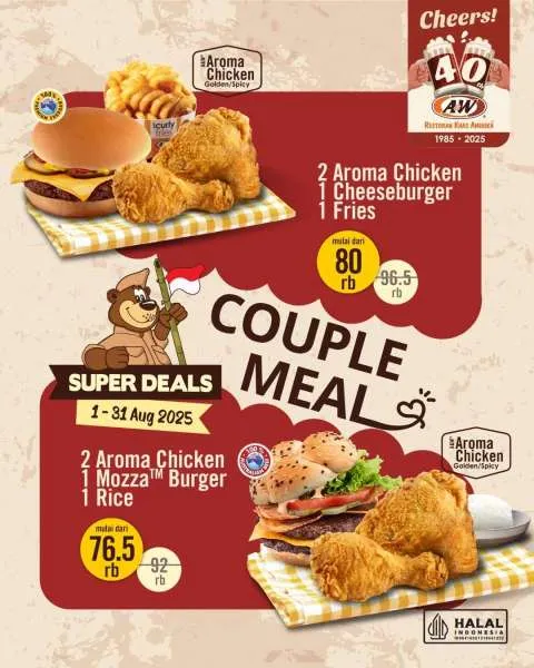 Promo A&W Paket Couple Meal Agustus 2025