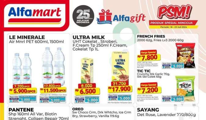 Promo PSM Alfamart Hari Ini, Ultra Milk Mulai Rp 6.500 dan Le Minerale 2 Lebih Murah