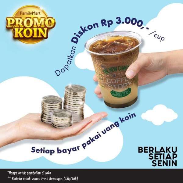 Beli Minuman Pakai Koin, Dapat Potongan Rp 3.000 di Familymart