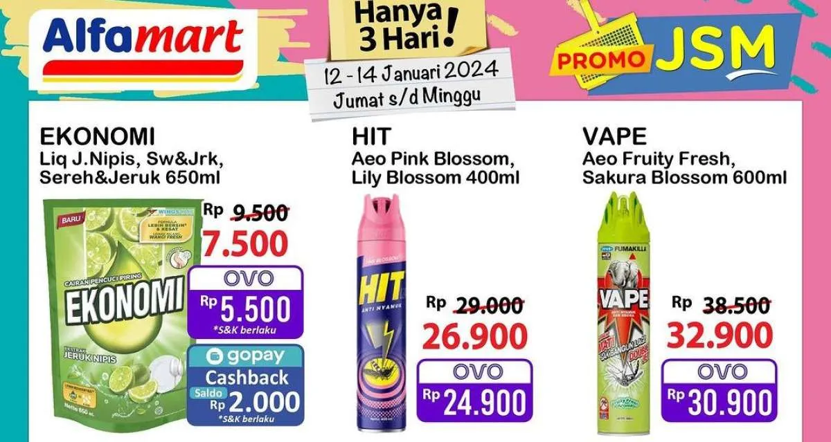 Promo JSM Alfamart 12-14 Januari 2024 Beli 2 Gratis 1, Harga Hemat Mulai Rp 2.500