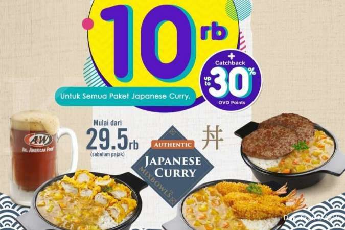 Promo A&W Diskon Rp 10.000 dan Cashback 30% via OVO untuk Paket Japanese Curry