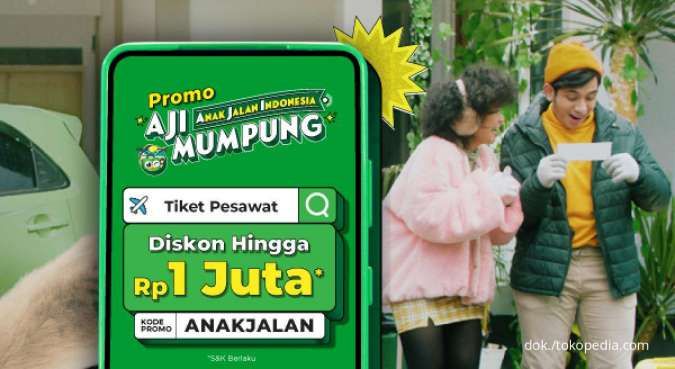 Promo Aji Mumpung Tokopedia, Diskon Tiket Pesawat Hingga Rp 1 Juta
