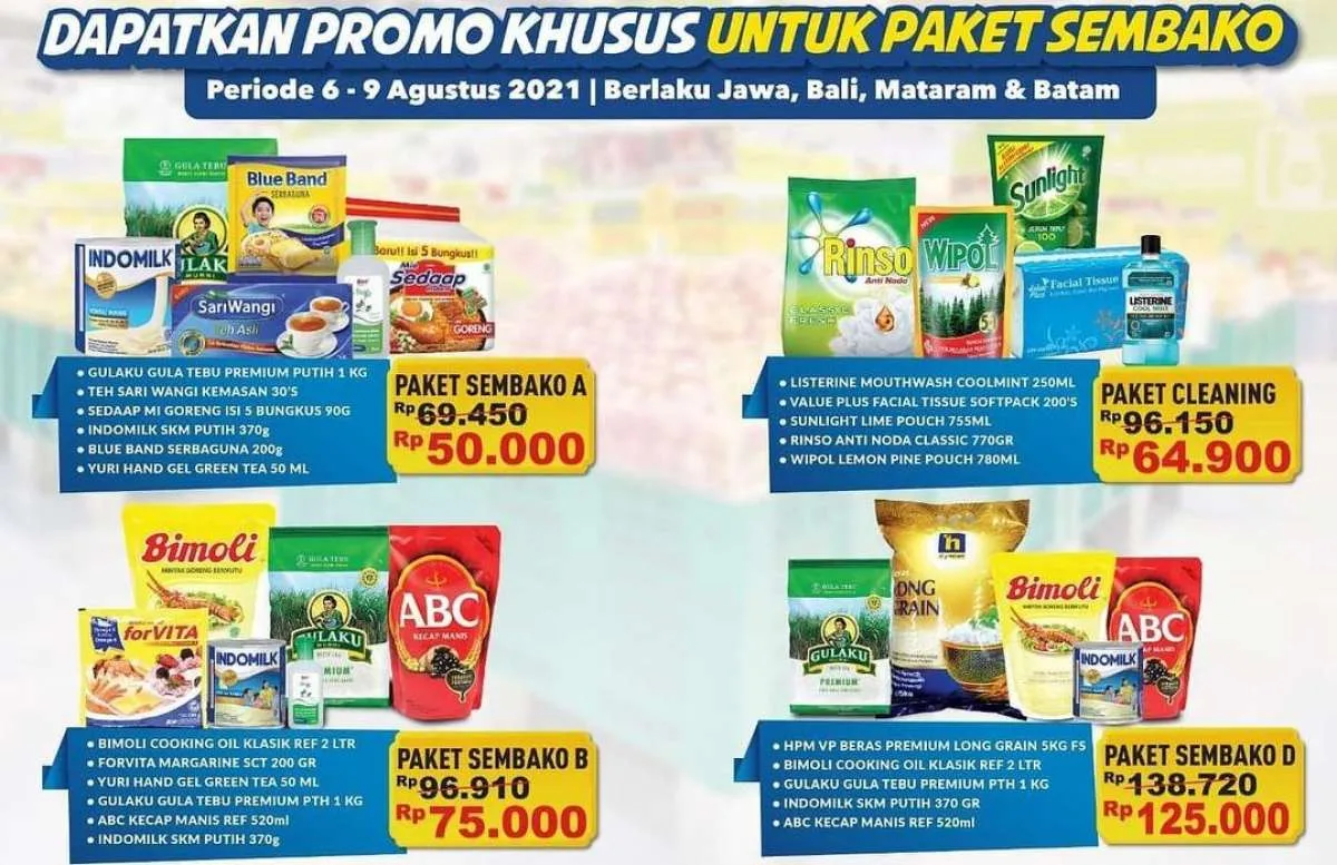Promo Hypermart Jogja hingga 9 Agustus 2021, dapatkan promo khusus paket sembako
