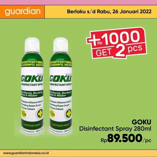 Promo Guardian +1000 Get 2 Pcs Periode 20-26 Januari 2022