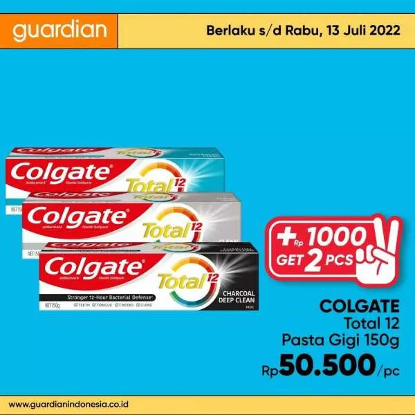 Promo Guardian +1000 Get 2 Pcs Periode 7-13 Juli 2022