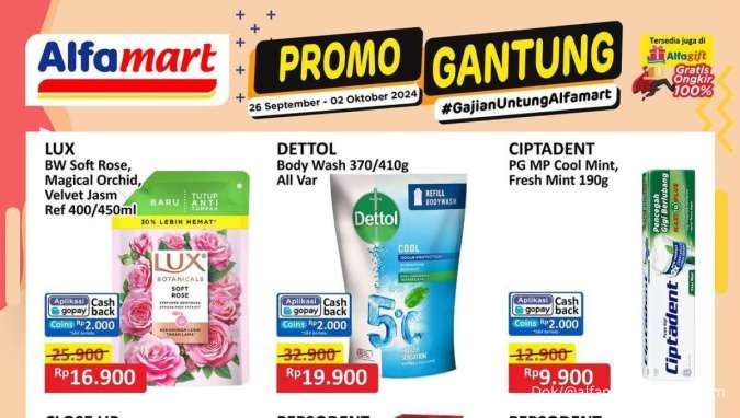 Promo Deterjen & Sabun Mandi di Alfamart Gantung, Beli Lux & Dettol Cashback Rp 2.000