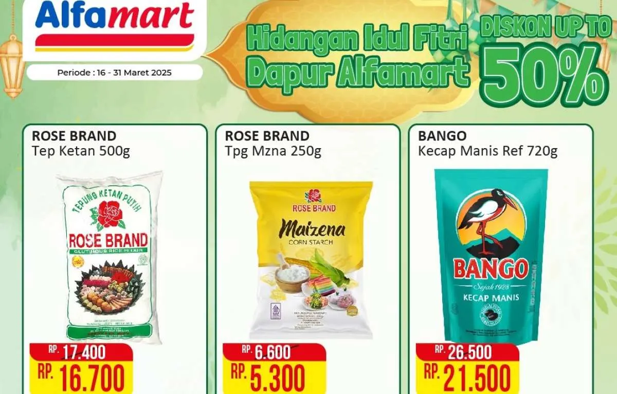 Promo Alfamart Kebutuhan Dapur 16-31 Maret 2025, Kecap-Tepung Terigu Diskon 50%