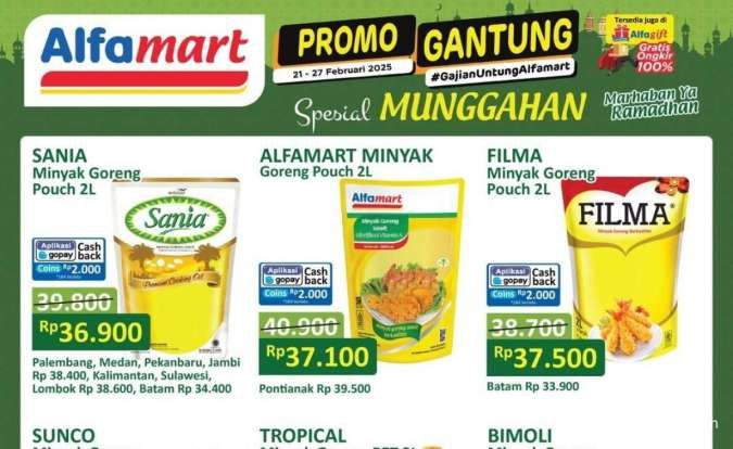 Promo Minyak Goreng Weekend 21-23 Februari 2025 di JSM Alfamart Gantung & Superindo