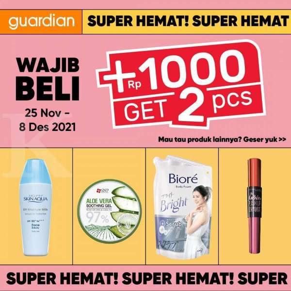 Katalog Promo Guardian Super Hemat Periode 25 November-8 Desember 2021