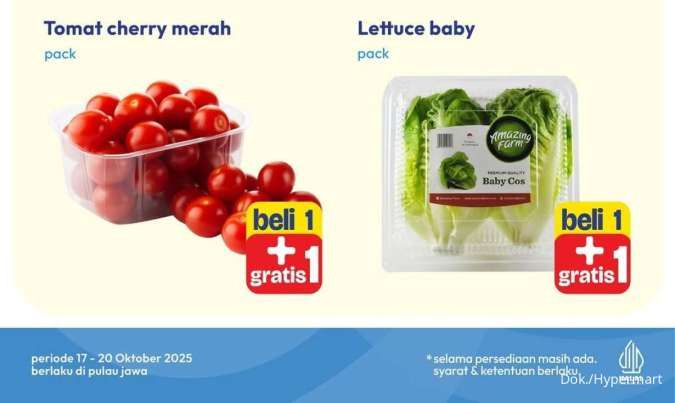 Promo JSM Hypermart 17-20 Oktober 2025, Beli 1 Gratis 1 Tomat Ceri-Lettuce Baby Promo JSM Hypermart 17-20 Oktober 2025, Beli 1 Gratis 1 Tomat Ceri-Lettuce Baby